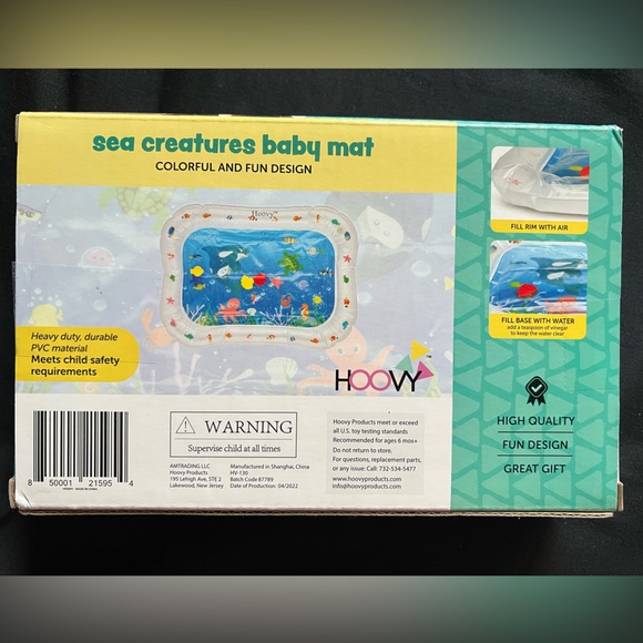 Hoovy Inflatable Tummy Time Water Play Mat Ocean Theme Toy for Baby 0-18 Months - Picture 10 of 11